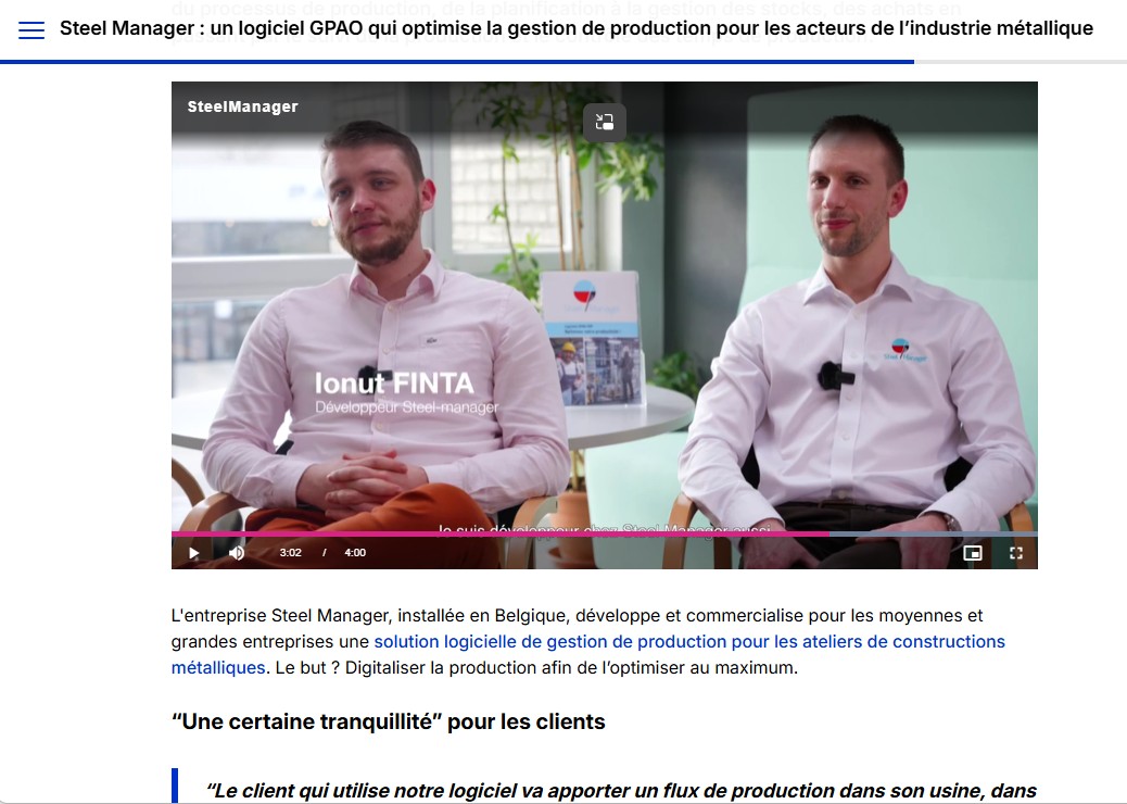 L&rsquo;histoire de l&rsquo;application mobile Steel Manager